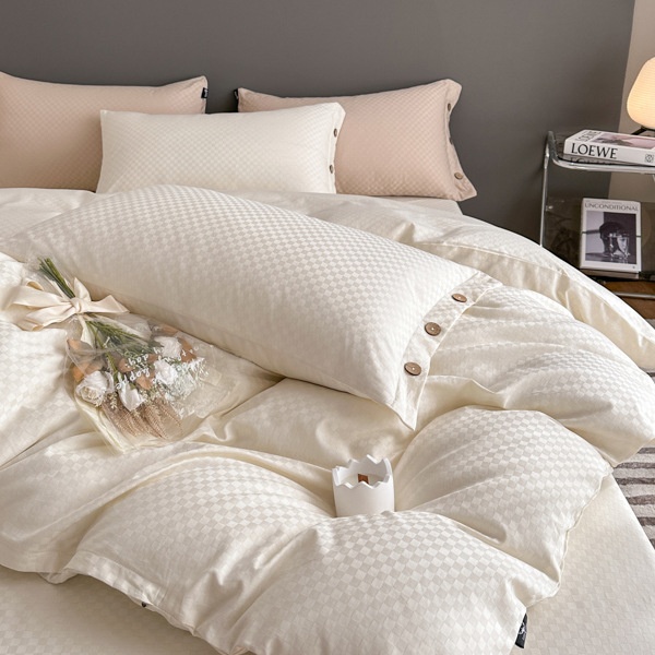 Long-staple Cotton Four-piece Pure Cotton Bed Sheet And Quilt Cover Pure Cotton Simple Style