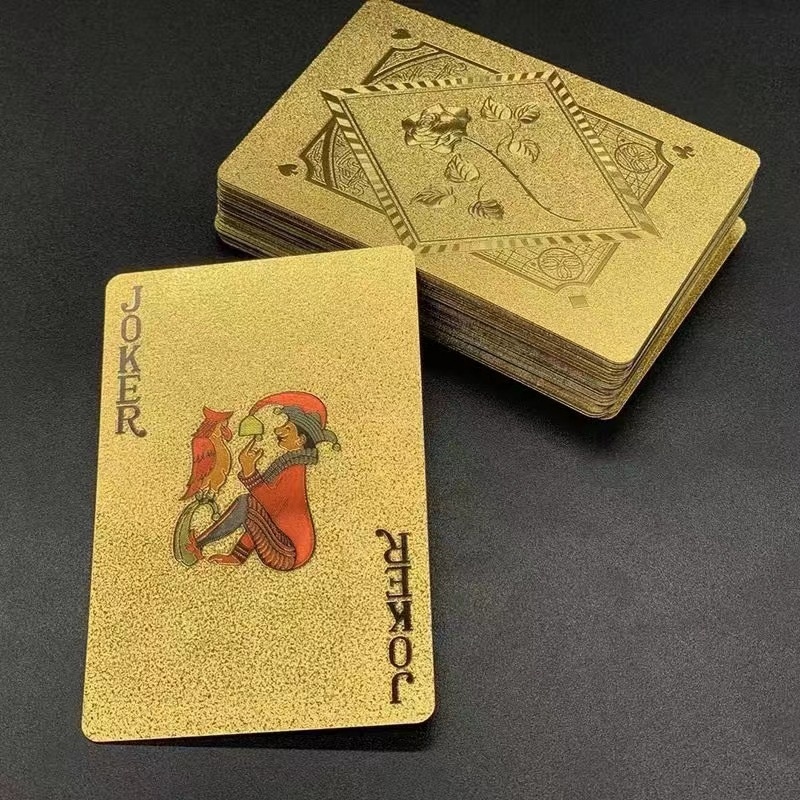 Pet Gold Foil Playing Cards Waterproof Local Gold Playing Cards