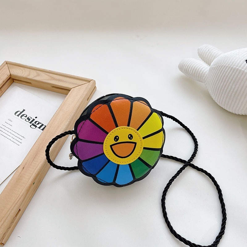 Children's Bags Colorful Sunflower Kindergarten Baby Messenger Bag Fashionable Cute Cartoon Coin Purse