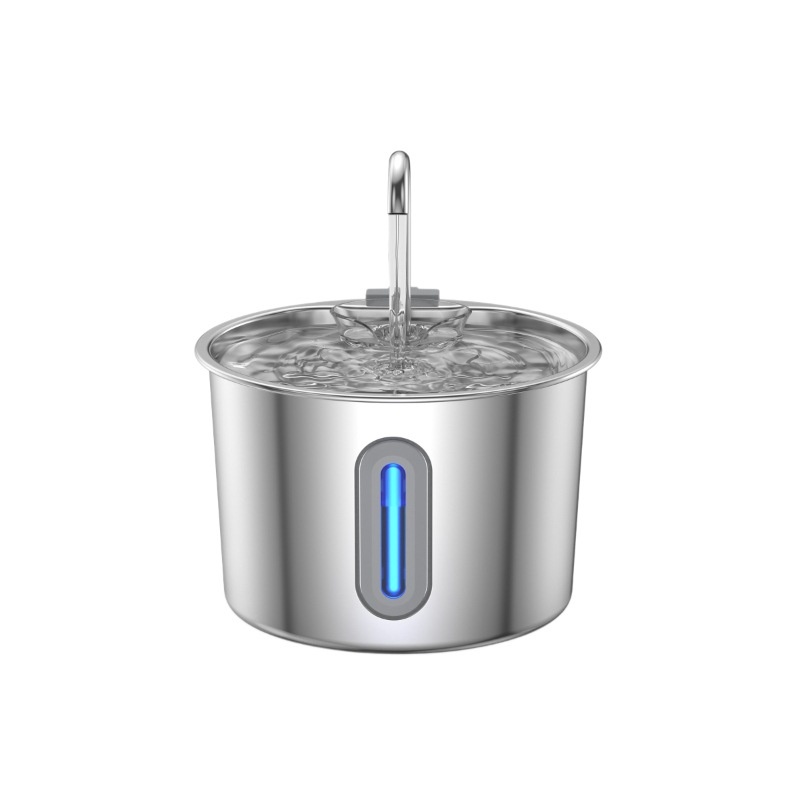 2.2L Pet Water Dispenser 304 Stainless Steel With Automatic Flowing Water Dog And Cat Water Dispenser