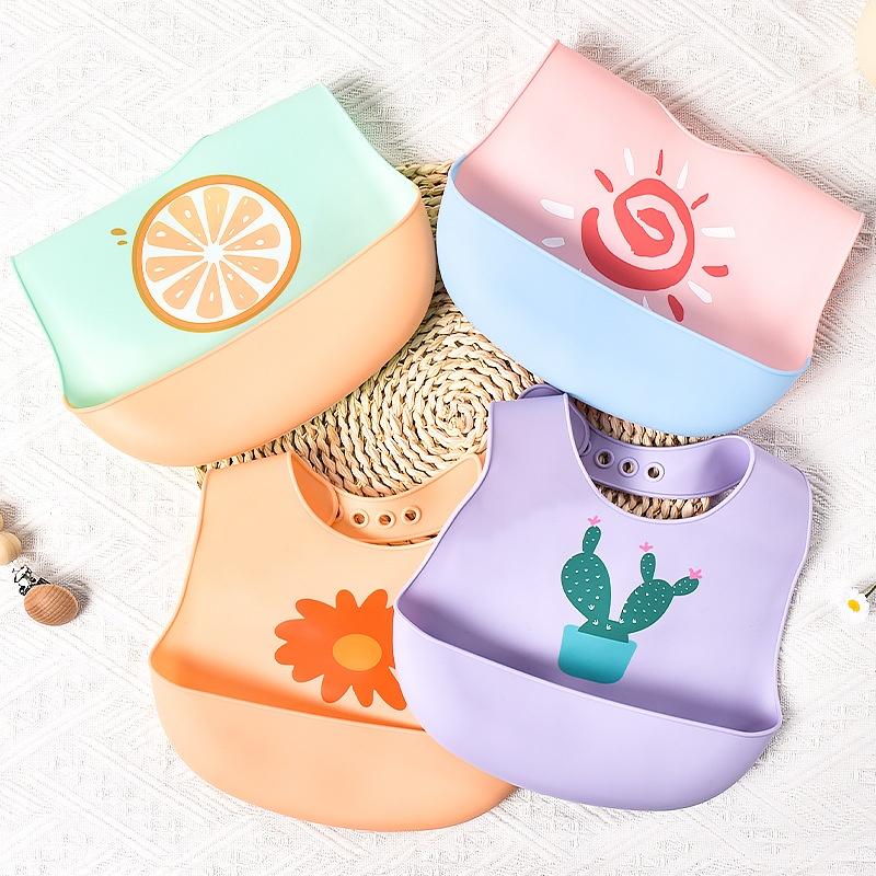 Baby Eating Bibs Summer Waterproof,Oil-proof And Dirt-proof Baby Super Soft Silicone Bibs Safe And Odor-free