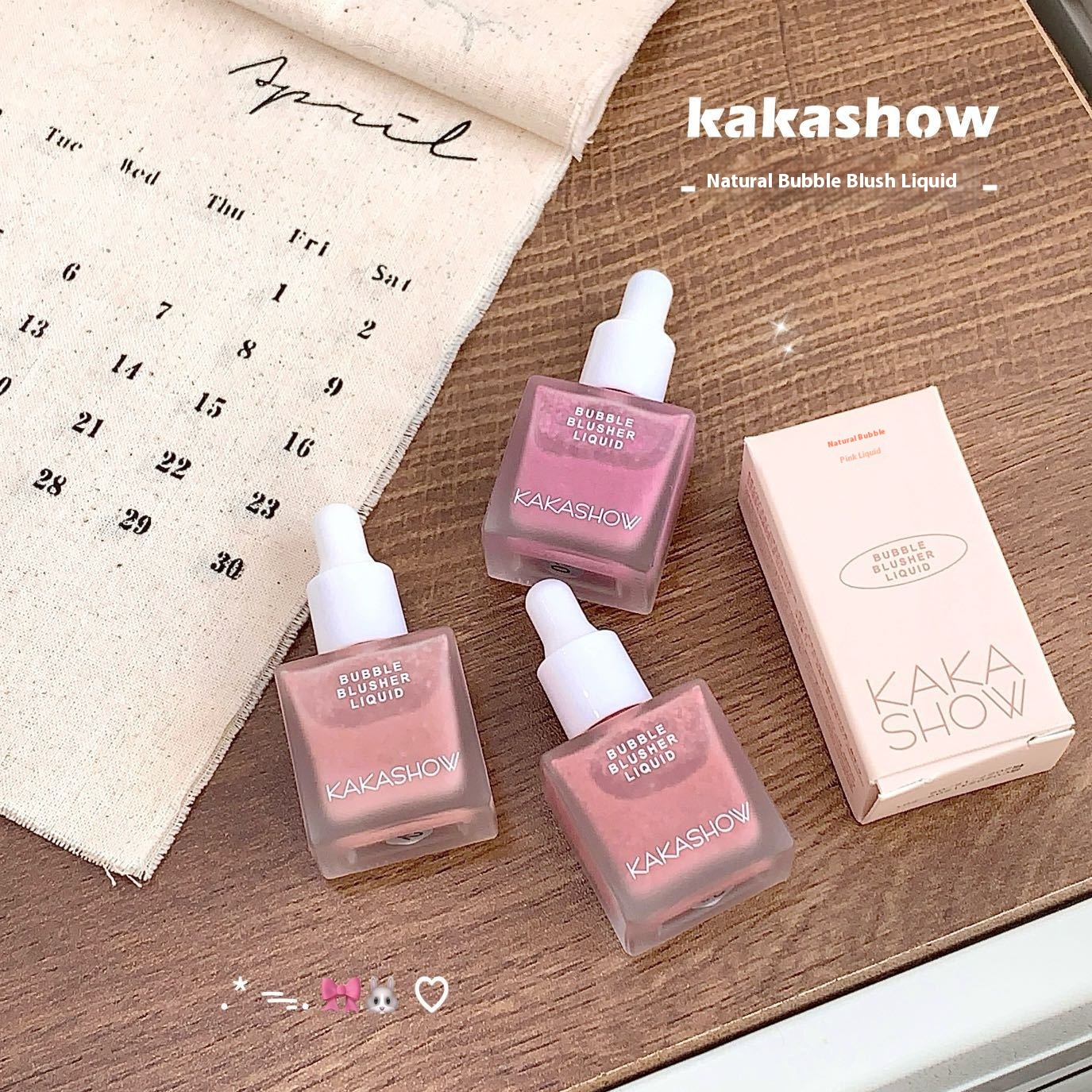 Kakashow Natural Bubble Blush Liquid Blush Swelling Eyeshadow Matte Natural Saturated Lasting Moisturizing Blush