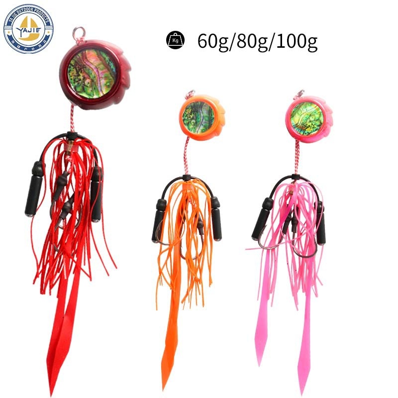 Electroplating Full Moon Beard Man Ring Bead Silicone Skirt Lure Slow Shake Iron Plate Sea Fishing Cod Red Deep Sea Fishing