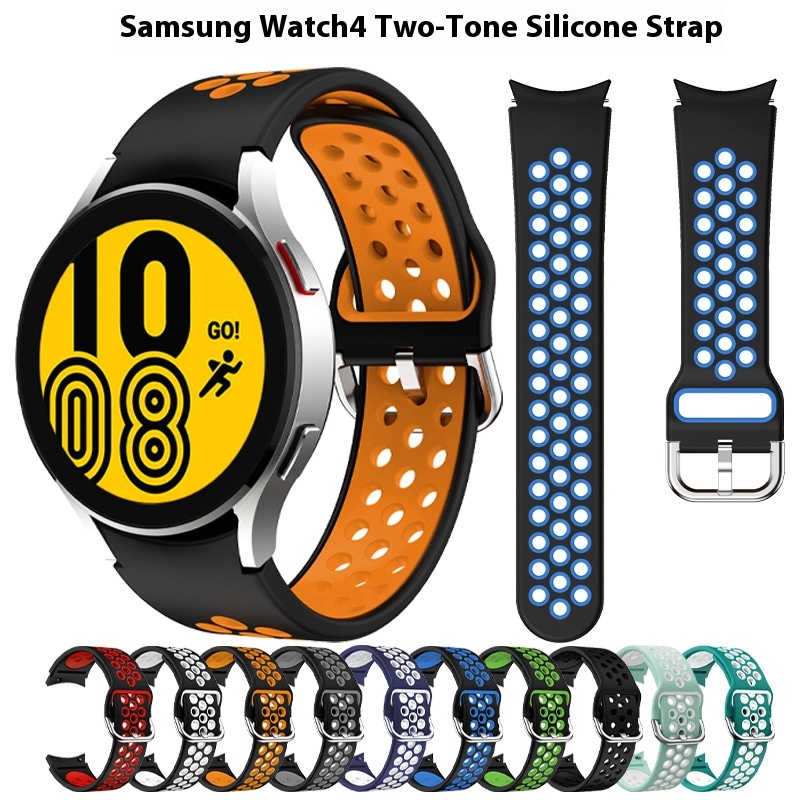 Suitable For Samsung Galaxy Watch654 Two-color Silicone Strap Watch5pro Nike Breathable Watch Strap