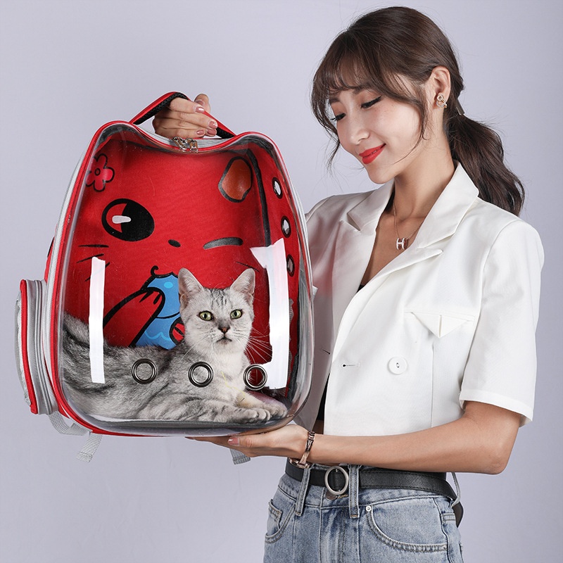 Direct Cat Bag Breathable Pet Bag Portable Bag For Going Out Transparent Space Bag Pet Car