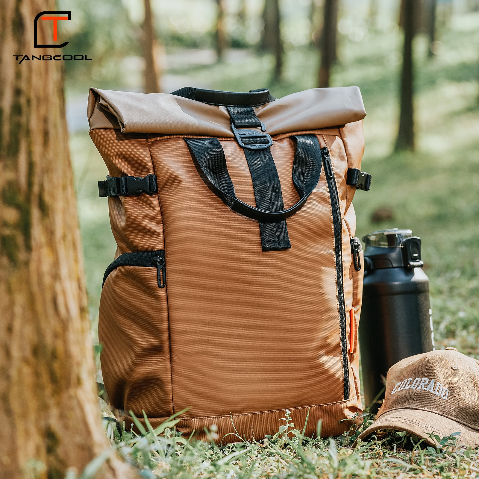 TANGCOOLBackpack Men's Fashion Computer Backpack Leisure Student Backpack