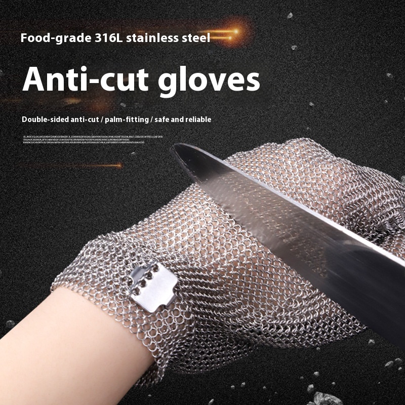 Powerful Direct And Protection Anti-cutting Gloves 316L Stainless Steel Ring Wire Gloves Slaughter Sewing