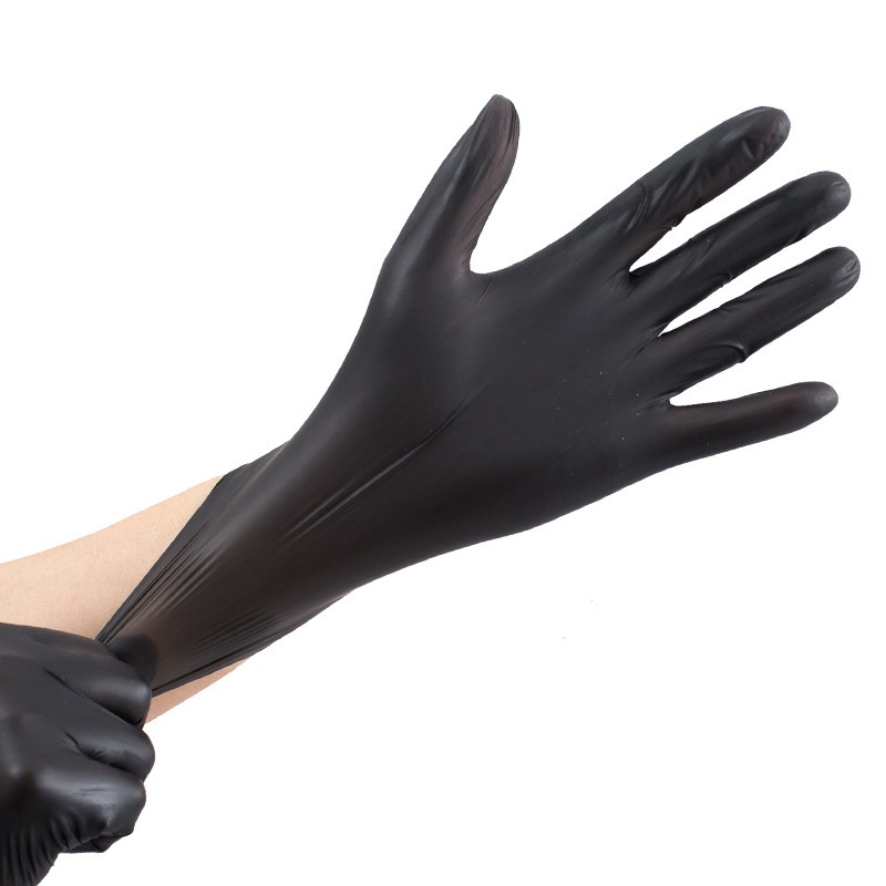 Wanli Nitrile Disposable Gloves Black Nitrile Gloves Tattoo Gloves High Elastic Protection Food Grade Acid And Alkali Resistant