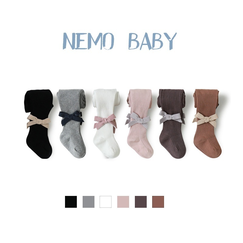 Children's Pantyhose Spring And Autumn Combed Cotton Korean Version Bow Boneless Leggings Socks Baby Socks