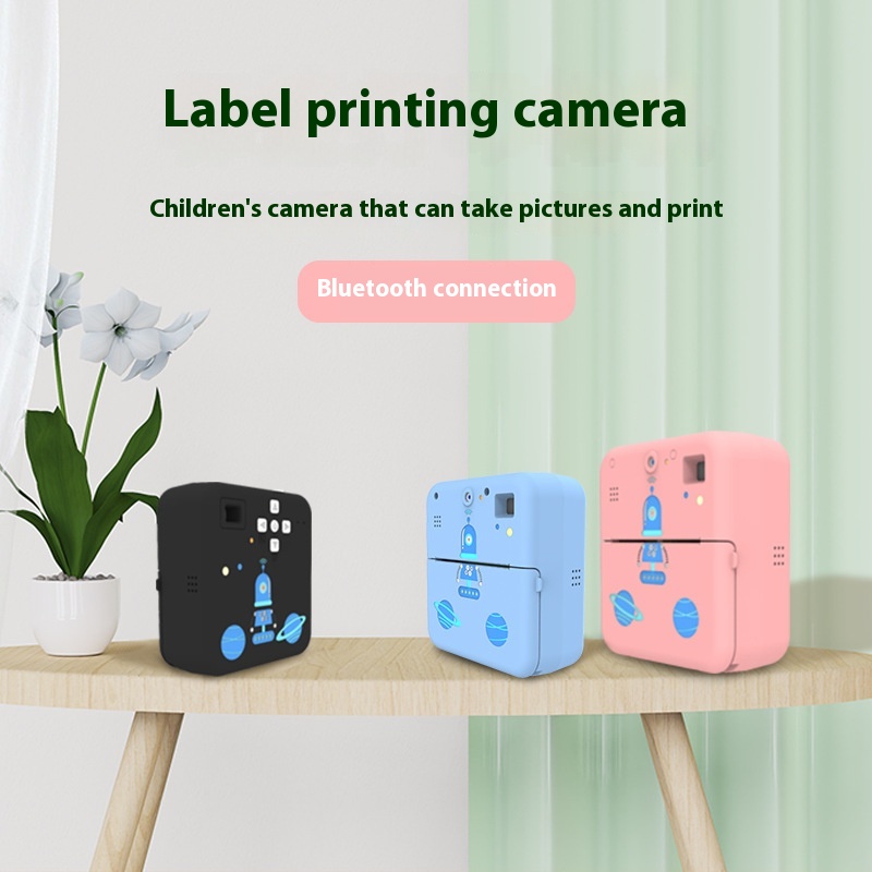 Children's Printing Digital Camera Student Portable Polaroid Bluetooth Connection Label Printing