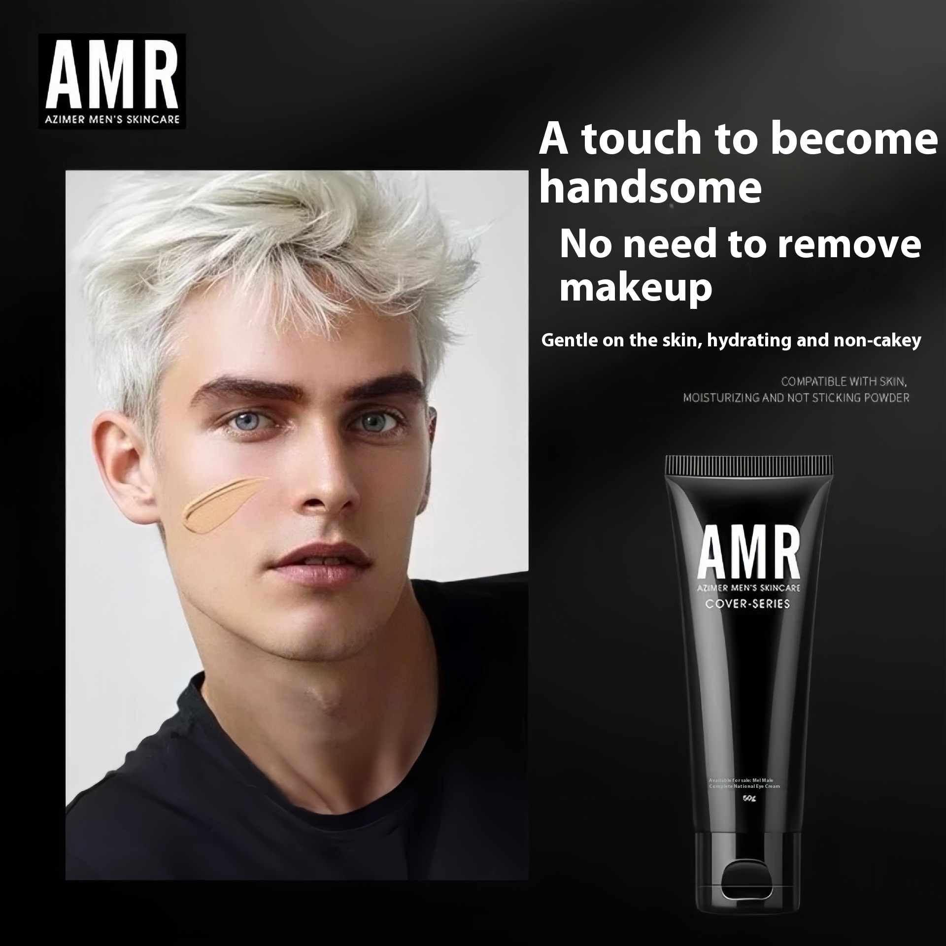 Azmeier AMR Plain Cream 50g No Fake White Concealer Pockmarks Pore Covering Student Party Bb Cream For Men