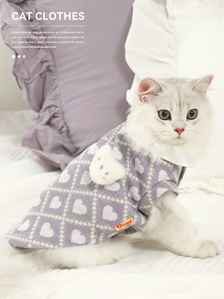Cat Clothes Anti-hair Loss Summer Thin Pet Spring And Autumn Blue Cat Gradient Summer Kitten Kitten Ragdoll Cat Cat Clothes