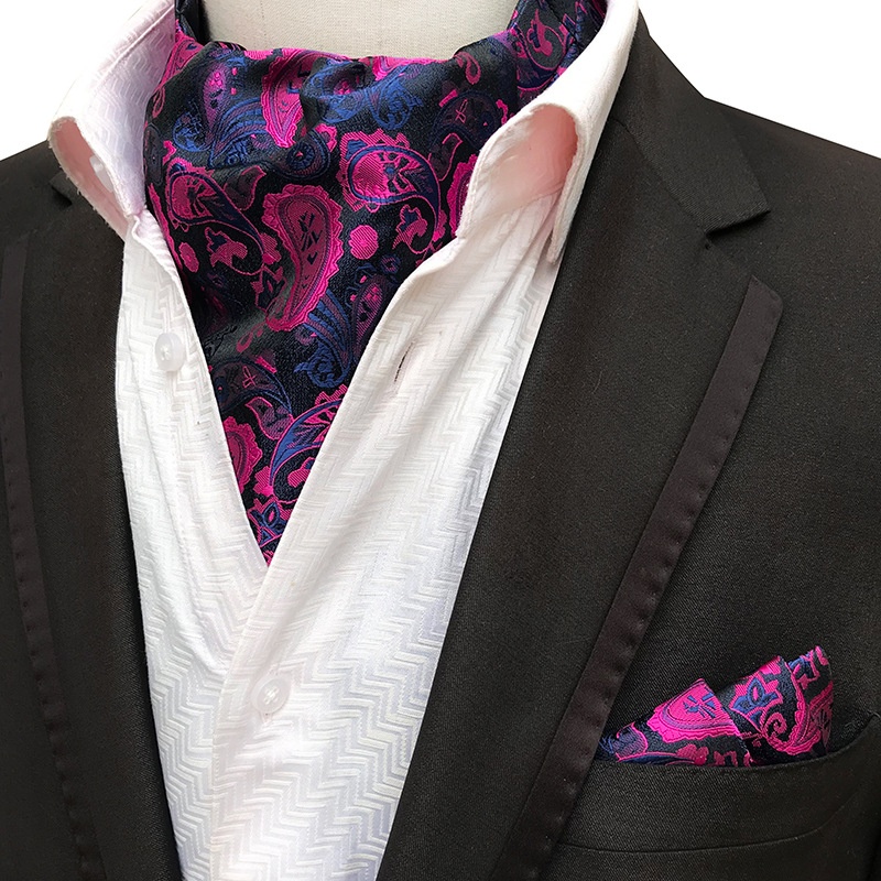 Men's Polyester Style Scarf Retro Men's Tie Square Scarf Set