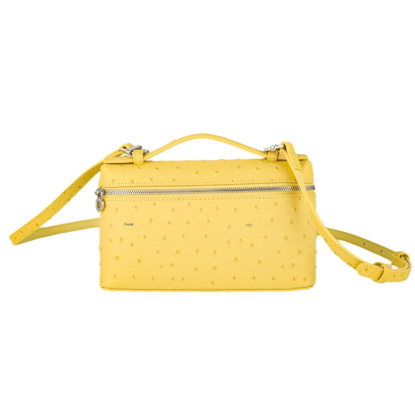 Summer Women's Bag Ostrich Cowhide LP19 Lunch Box Bag High-end Portable Shoulder Crossbody Bag