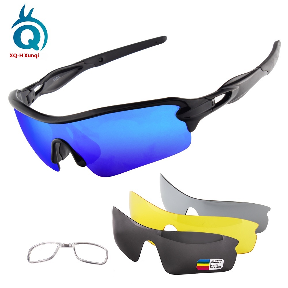 European And American Fashion Men's And Women's Sunglasses For Outdoor Cycling,Dustproof And UV-proof,4 Pairs Of Lenses And Goggles Set