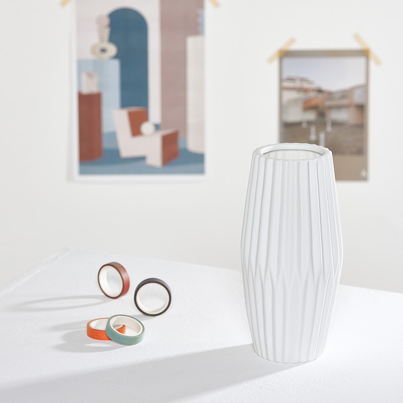 Simple Ceramic Vase White Small Fresh Dried Flowers Full Of Stars Modern Living Room Nordic Ornaments Flower Vase Home Decoration