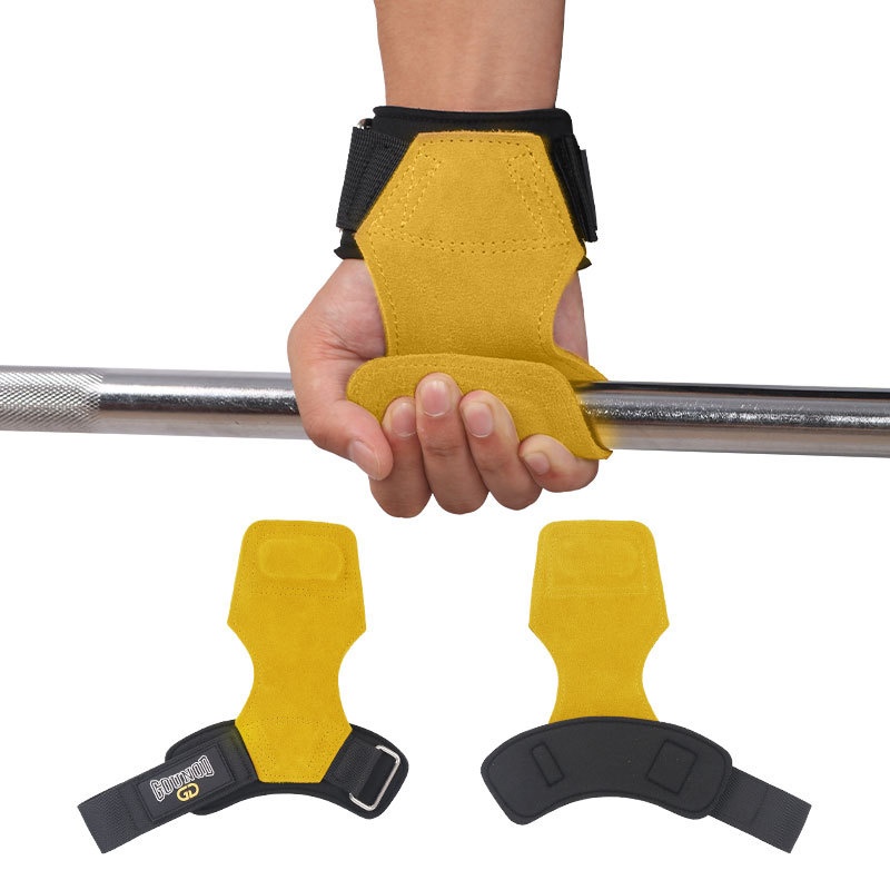 Cowhide Power Belt Double-layer Thickened Cowhide Palm Guard Weightlifting Equipment Non-slip Wear-resistant Wrist Guard Hard Pull Grip