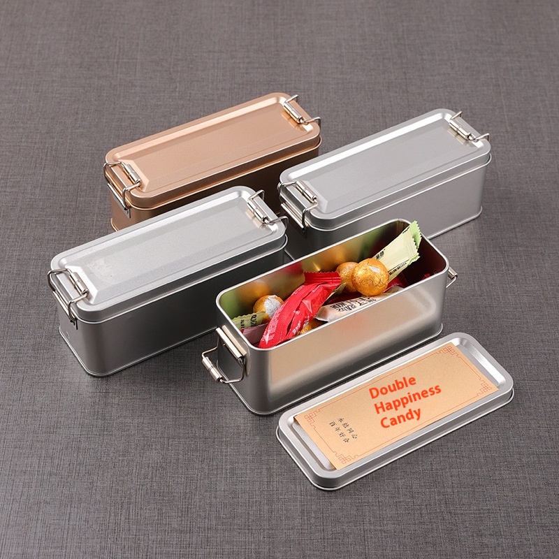 Old-fashioned Rectangular Iron Box Pineapple Snowflake Crisp Packaging Empty Box With Lid Exquisite Wedding Souvenir Wedding Candy Box