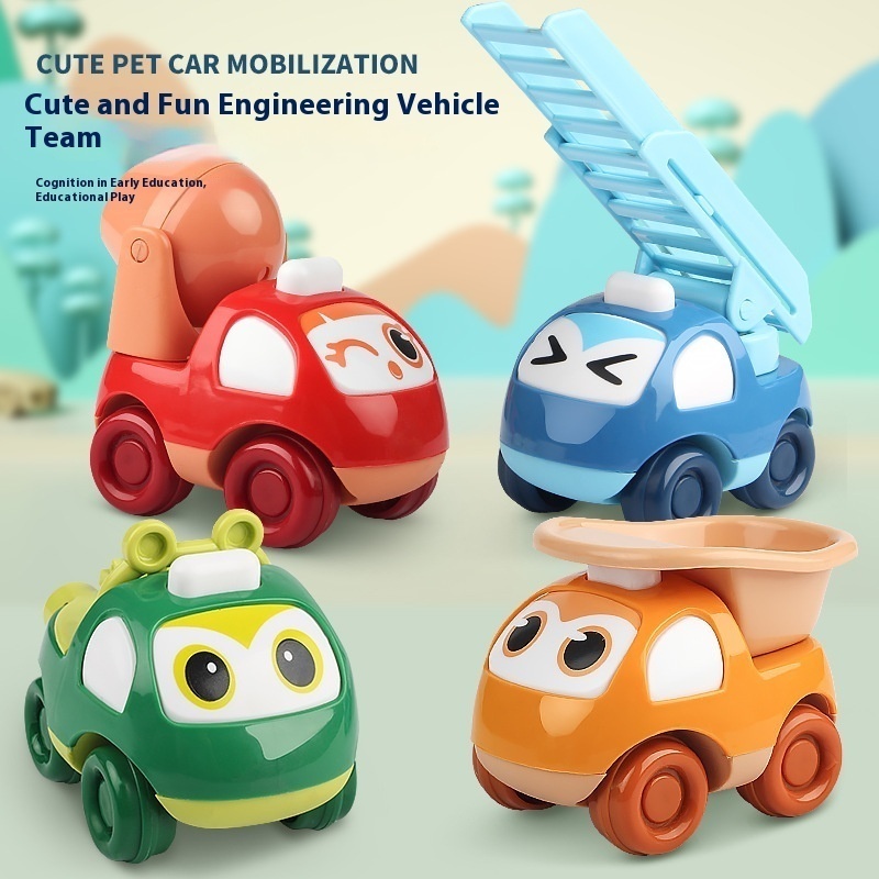 Gashapon Machine Egg Loading Children's Cartoon Toy Car Boy Inertia Car Fire Engineering Vehicle Toy