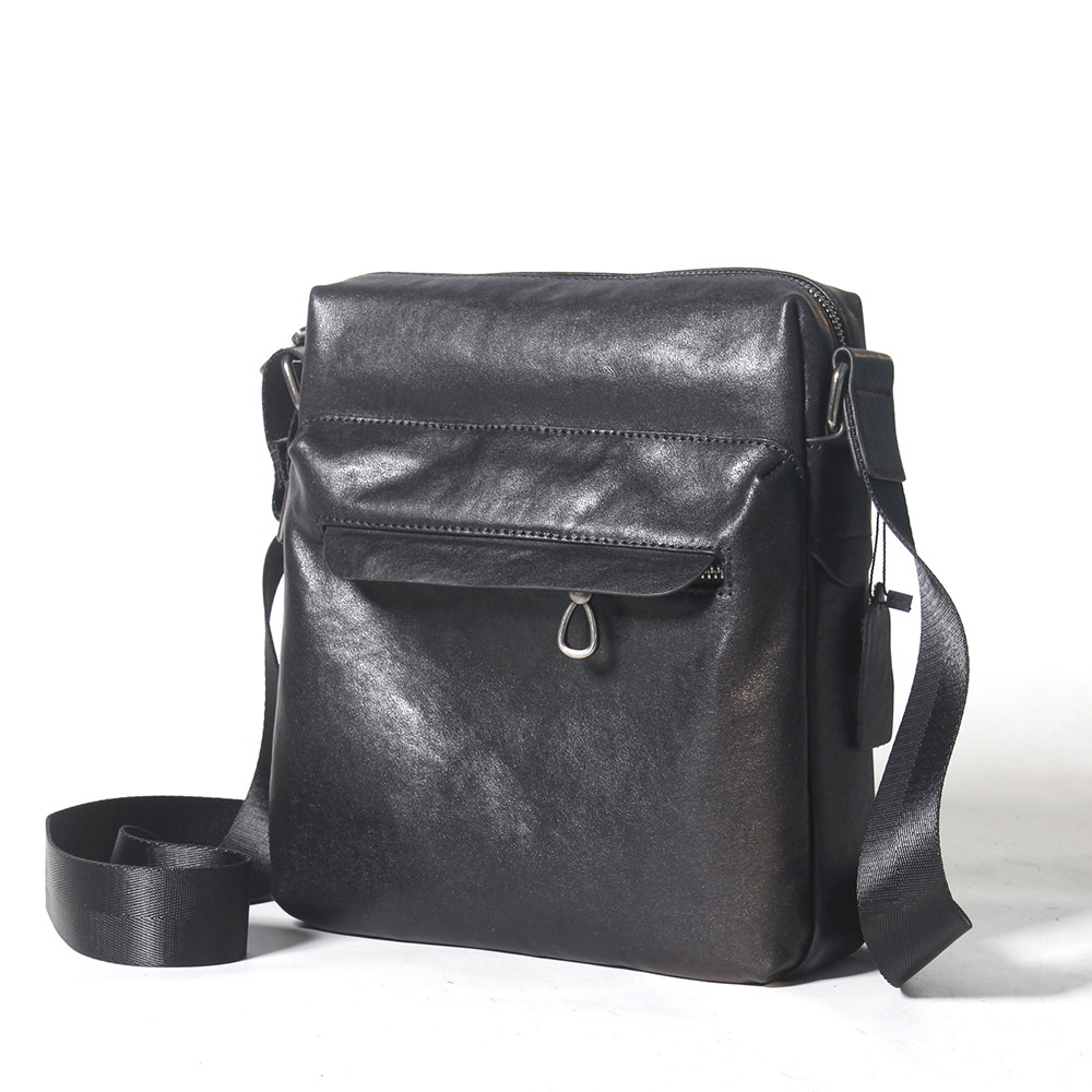 Men's Genuine Leather Messenger Bag First Layer Cowhide Fashion Shoulder Bagy Vertical Crossbody Backpack Business Casual Men's Bag