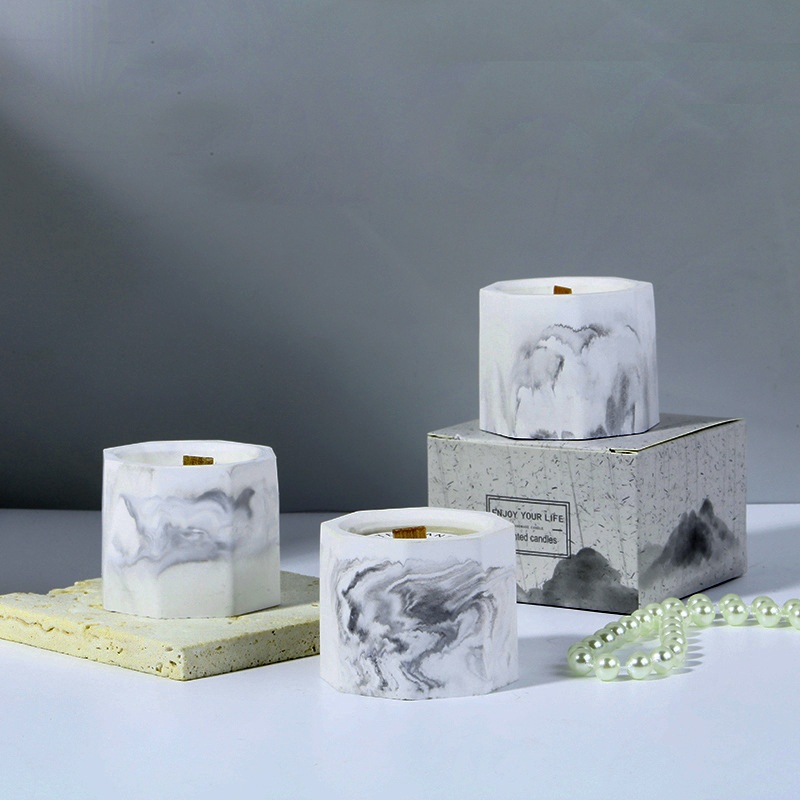Marble Plaster Cup Aromatherapy Creative Home Smokeless Plant Essential Oil Aromatherapy Wax Scented Candle - 1