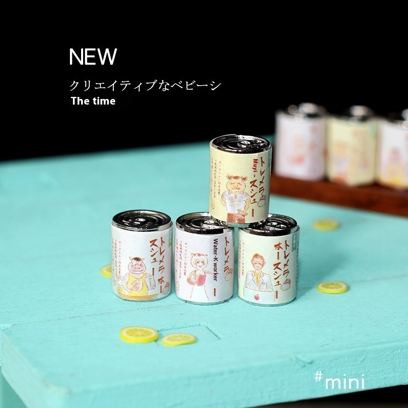 Miniature Food Play Doll House Accessories Simulation Scene Model Ob11 Props DIYStickers Dessert Canned D378