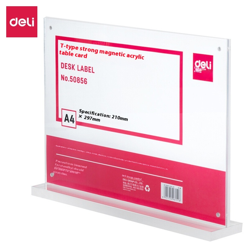 Deli/Deli50856/50857/50858 Acrylic Table Signboard Sign Office Display