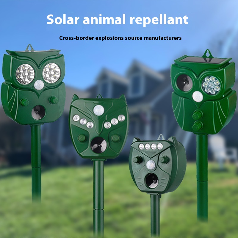 Solar Animal Repeller Electronic Ultrasonic High-power Mouse Repeller Intelligent Frequency Conversion Bird Repeller Dog Repeller