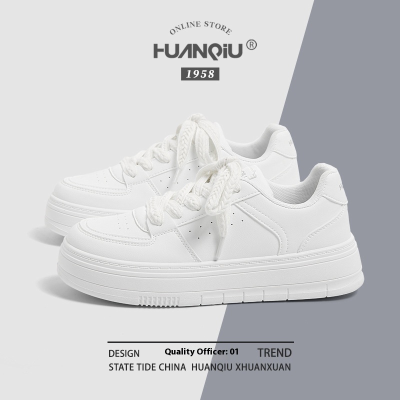 Global All-match White Shoes For Women Spring And Summer Hot-selling Thick-soled Shoes For Women White Casual Sports Shoes