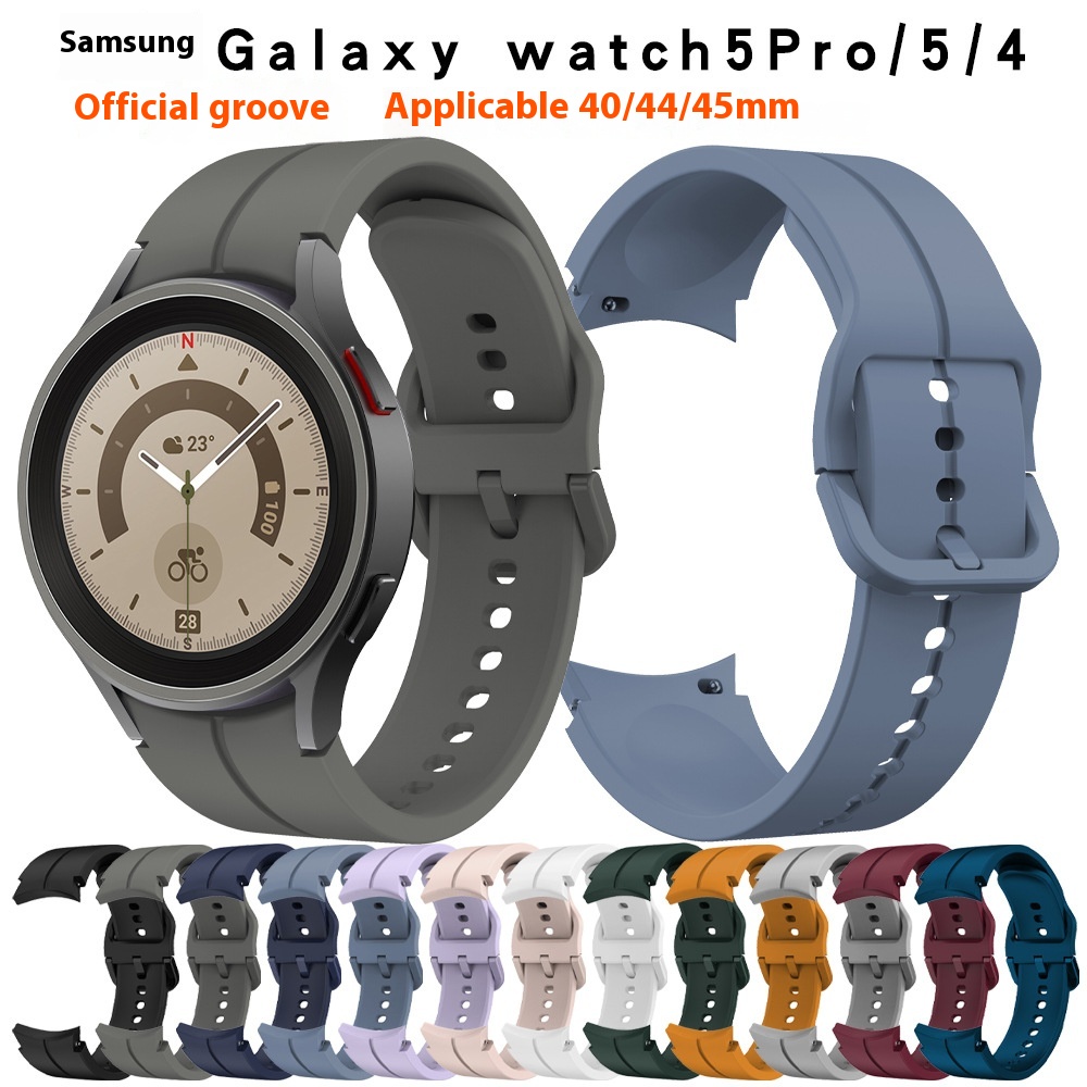 Applicable To Samsung Galaxywatch5/6/4 Watch Strap Watch5pro Groove40445mm Official Silicone Watch Strap