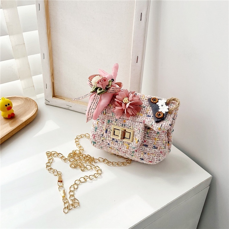 Children's Bag Crossbody Bag Fashion Princess Baby Korean Mini Girls Small Chanel Style Chain Bagy