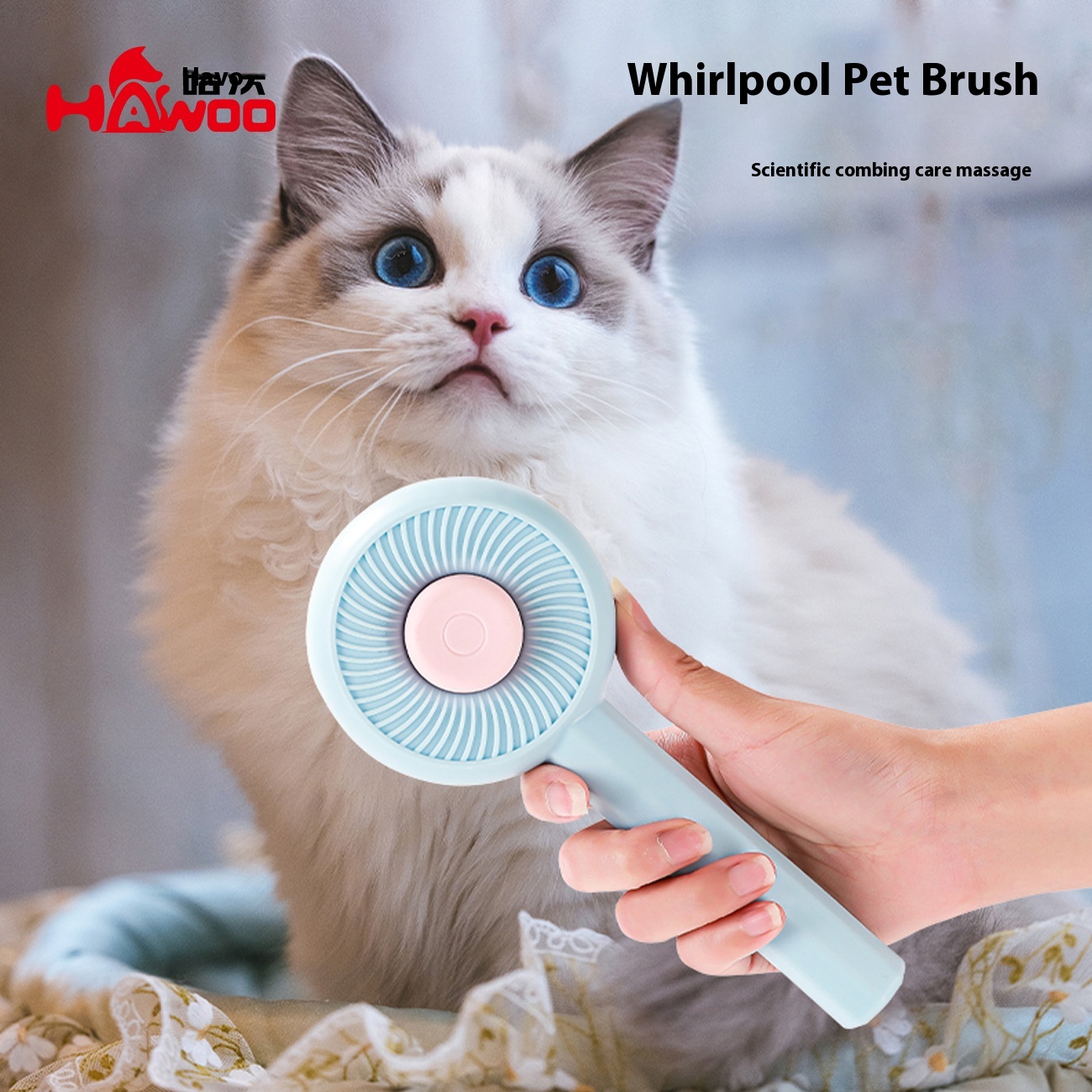 Pet Vortex Pin Comb Dog Comb Cat Combing Brush To Remove Loose Hair Teddy Self-cleaning Massage Pin Comb Pet Supplies