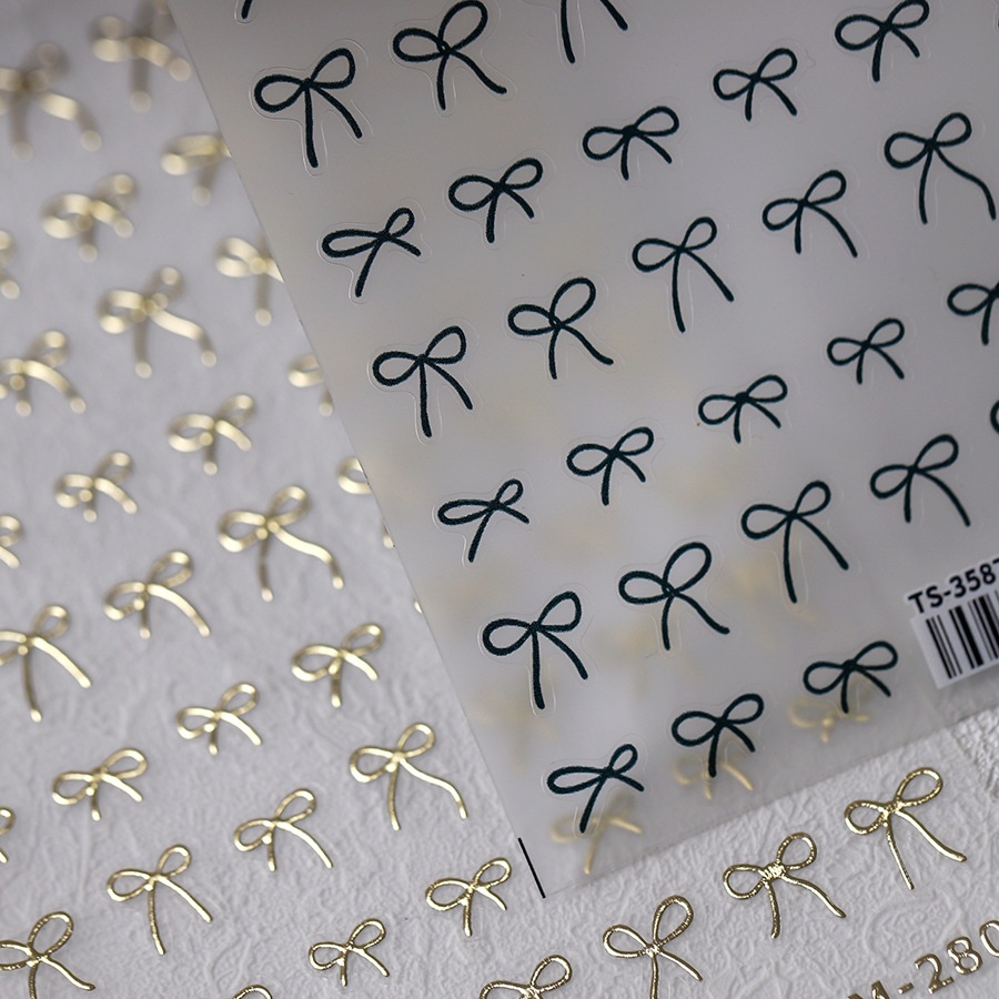 TENSOR3 DCartoon Cute Nail Stickers Adhesive Nail Stickers Accessories TS-3587 Small Bow Black