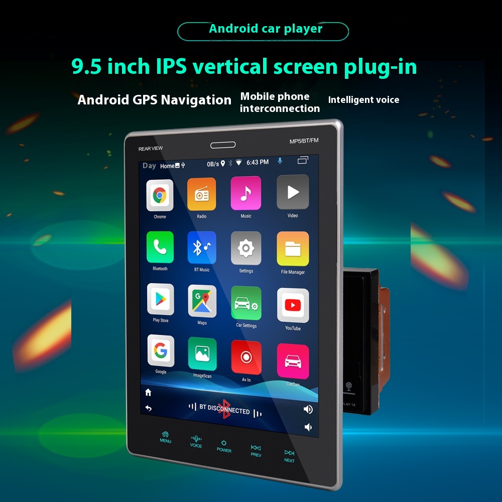 Android9.5-inch Car Bluetooth Mp5 Navigation Player Vertical Screen Touch Dual Spindle M P5 Reverse Priority9520 A