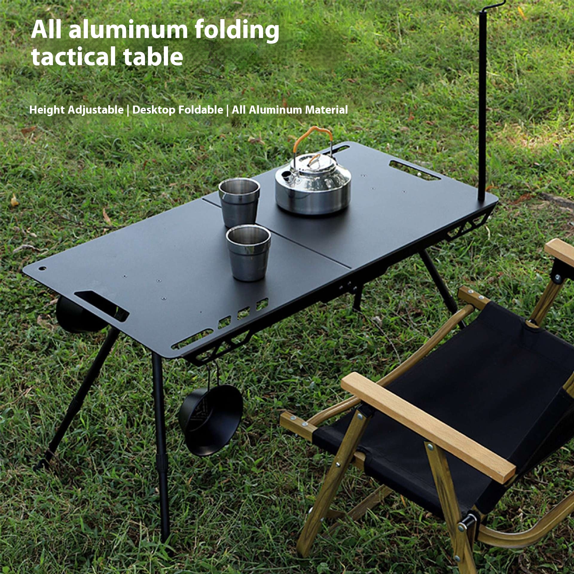 Lightweight Lifting Aluminum Alloy Outdoor Tactical Table IGTCamping Table Multifunctional Ultra-light Portable Folding Table