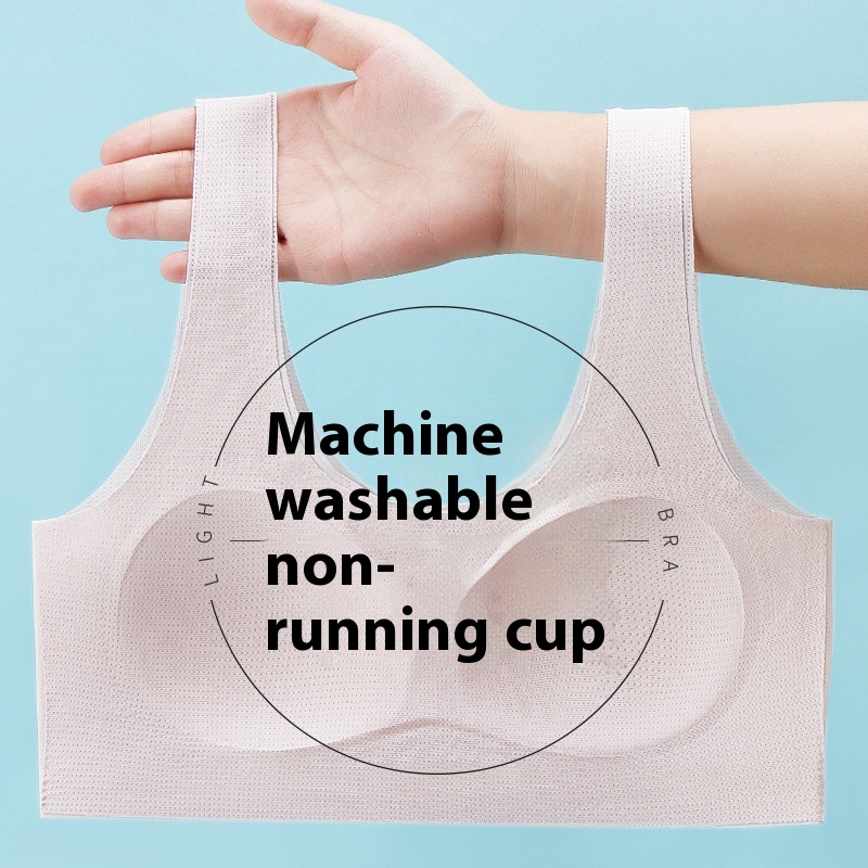 Ice Silk Girl Developmental Underwear Junior High School And High School Students Fixed Cup Bra Adolescent Girls Older Children Vest