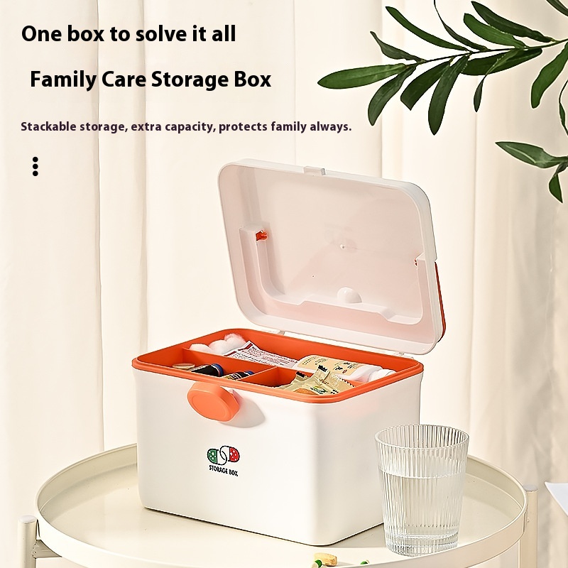 Household Medicine Box Large Capacity Medicine Storage Box Multi-layer First Aid Box Prescription Portable Small Medicine Box Family Portable Medicine Box