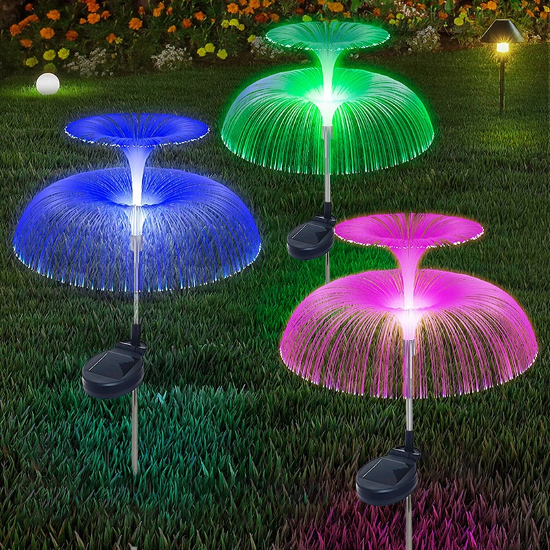 Outdoor Garden Decoration LEDGround Plug Lawn Light Landscape Decoration Light Double Layer Solar Jellyfish Light