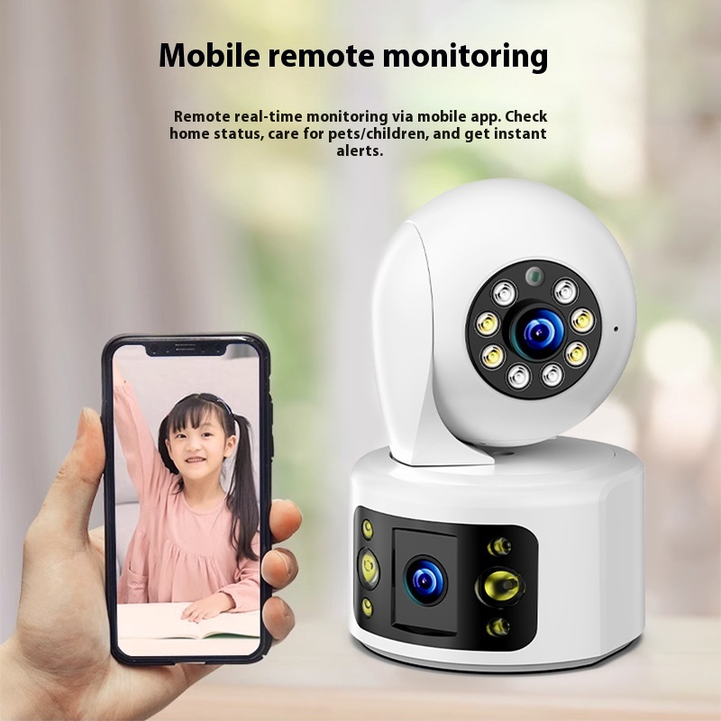 Kitty Eagle Look At Monitor Indoor Remote Mobile Phone Ultra Hd Night Vision Three-Screen Home Wireless Surveillance Camera