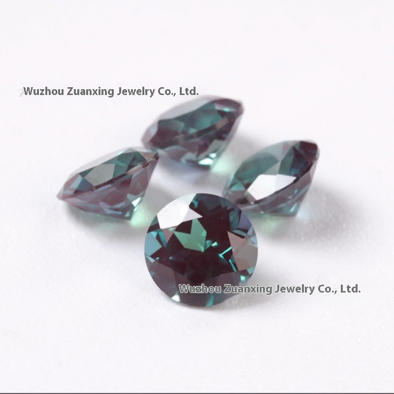 Laboratory-grown Round Alexandria Color-changing Emerald 1 Karat Full Of Color