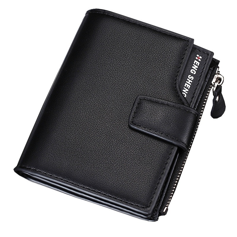 Men's Wallet Vertical Casual Korean Style Tri-fold Wallet Multi-function Zipper Small Handbag Coin Purse E-commerce Model