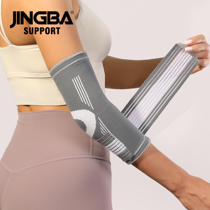 JINGBASports Elbow Pads For Adults,Pressurized,Breathable Knitted Arm Guards,Outdoor Badminton,Weightliftings