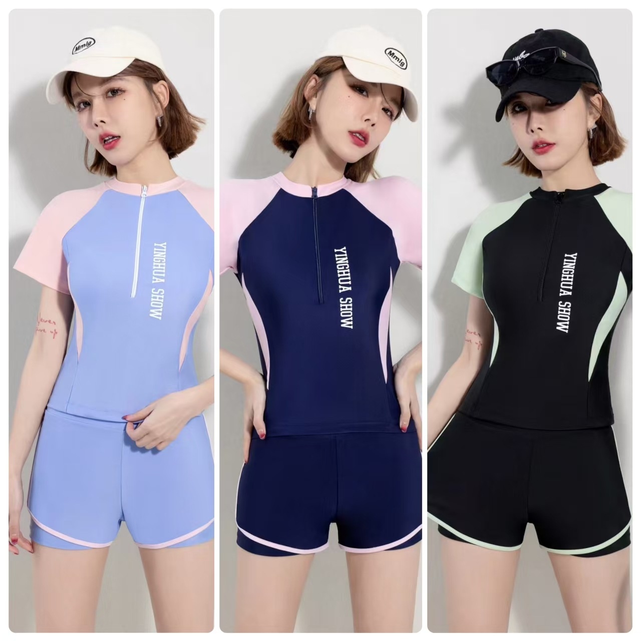 Split Conservative Short-sleeved Shorts Sports Swimwear Swimwear 32088