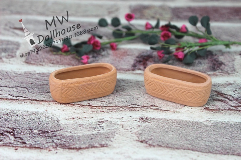 52 DOLLHOUSEMiniature Food Play Scene Model Dollhouse Accessories Mini Ceramic Flower Pot C5023