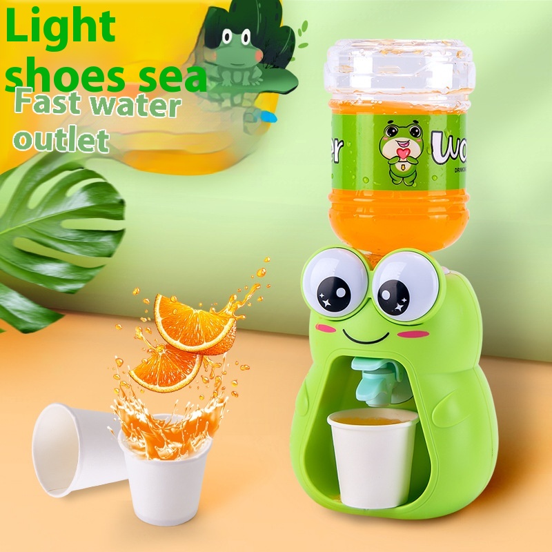 Children's Cartoon Fun Water Dispenser Mini Cute Pig Frog Play House Can Produce Water Kitchen Toys