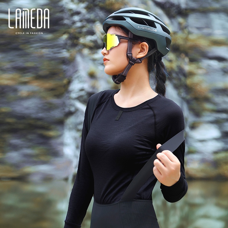 Lampada Cycling Clothing Tops Long-sleeved Cycling Sports Long-sleeved Merino Wool Solid Color Bottoming Shirt For Women
