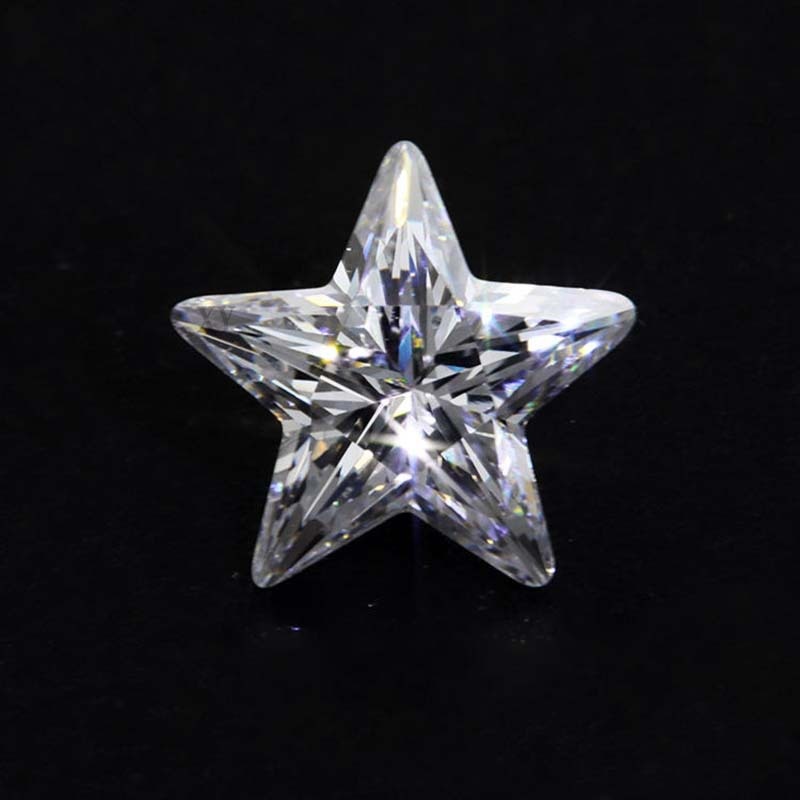 Wuzhou 5A Five-pointed Star White Zircon Bare Stone Star CZ Transparent Zircon Cubic Zirconia