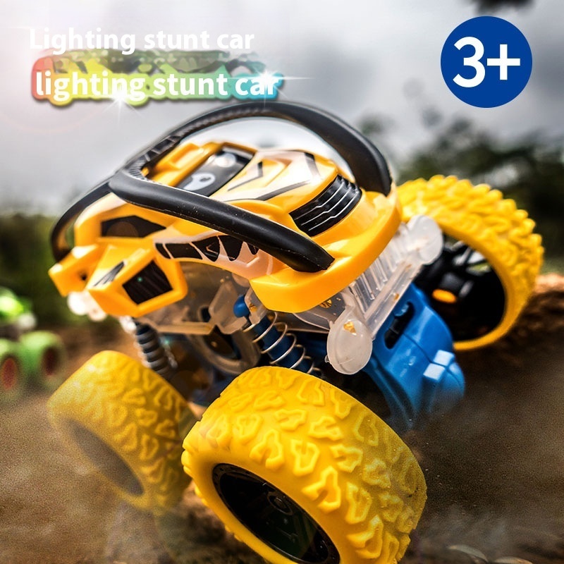 Inertia Tipping Light Car Four-wheel Drive Stunt Off-road Vehicle Boy Toy Car Gift Toy Stall