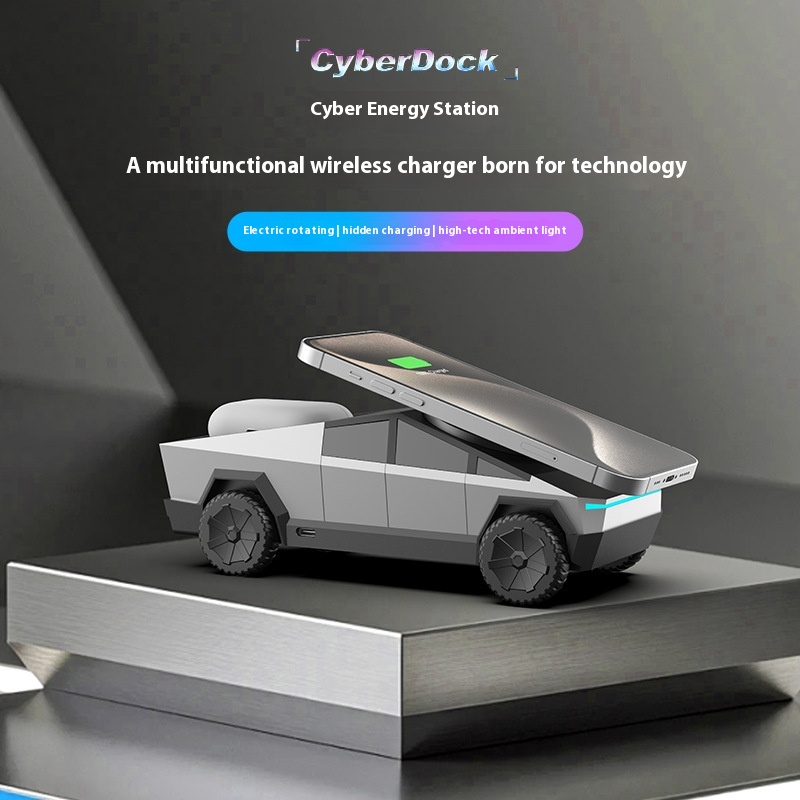 Cybertruck Multifunctional Three-In-One Wireless Charging Desktop Qi2 Wireless Charger