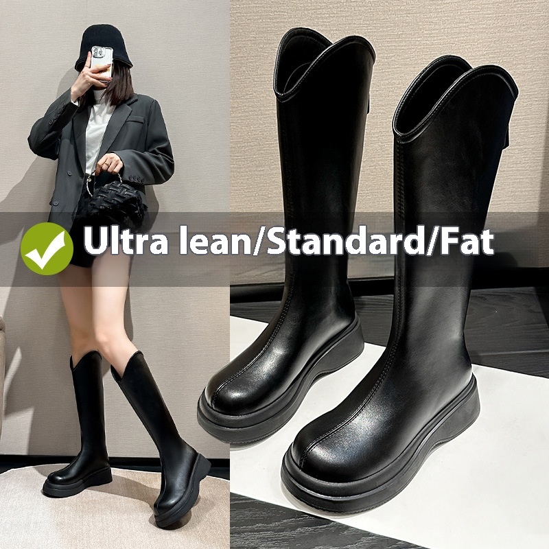 Knight Boots Women's Thick Legs Large Tube Circumference Long Boots Fat Mm Long Boots High Boots Fat Girl Large Size Women's Boots41 Boots - 4